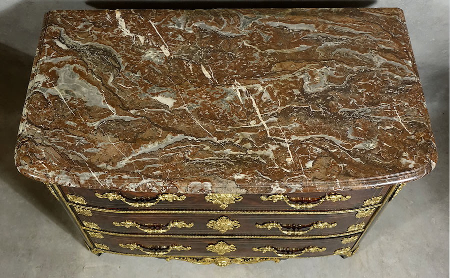 Commode Louis XIV d'époque et marbre de Rance